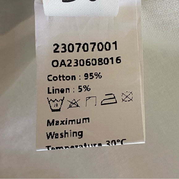 Commense One Shoulder Mini Dress Coastal Preppy Cocktail White Cotton Linen Sz M - Picture 8 of 8